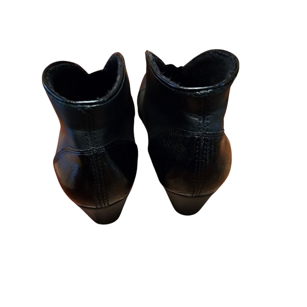 Rieker Black Leather Ankle Booties Size 37 - Picture 4 of 11